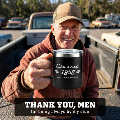 70th Birthday Gifts for Men, Dad - Mens Birthday Gift Ideas, Dad Birthday Gift, mens Gifts Ideas - Funny, Gag Gifts for Men - 1956 Birthday Gifts for Men Mug 14Oz Stainless Steel