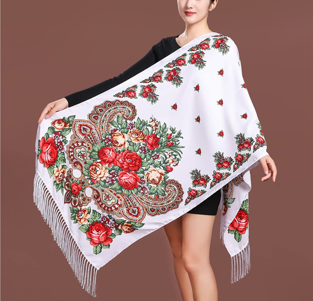 Gudessly Traditional Tassel Exotic Wrap Printed Scarf for Women Warm Soft Large Long Rectangular Fashion Scarves