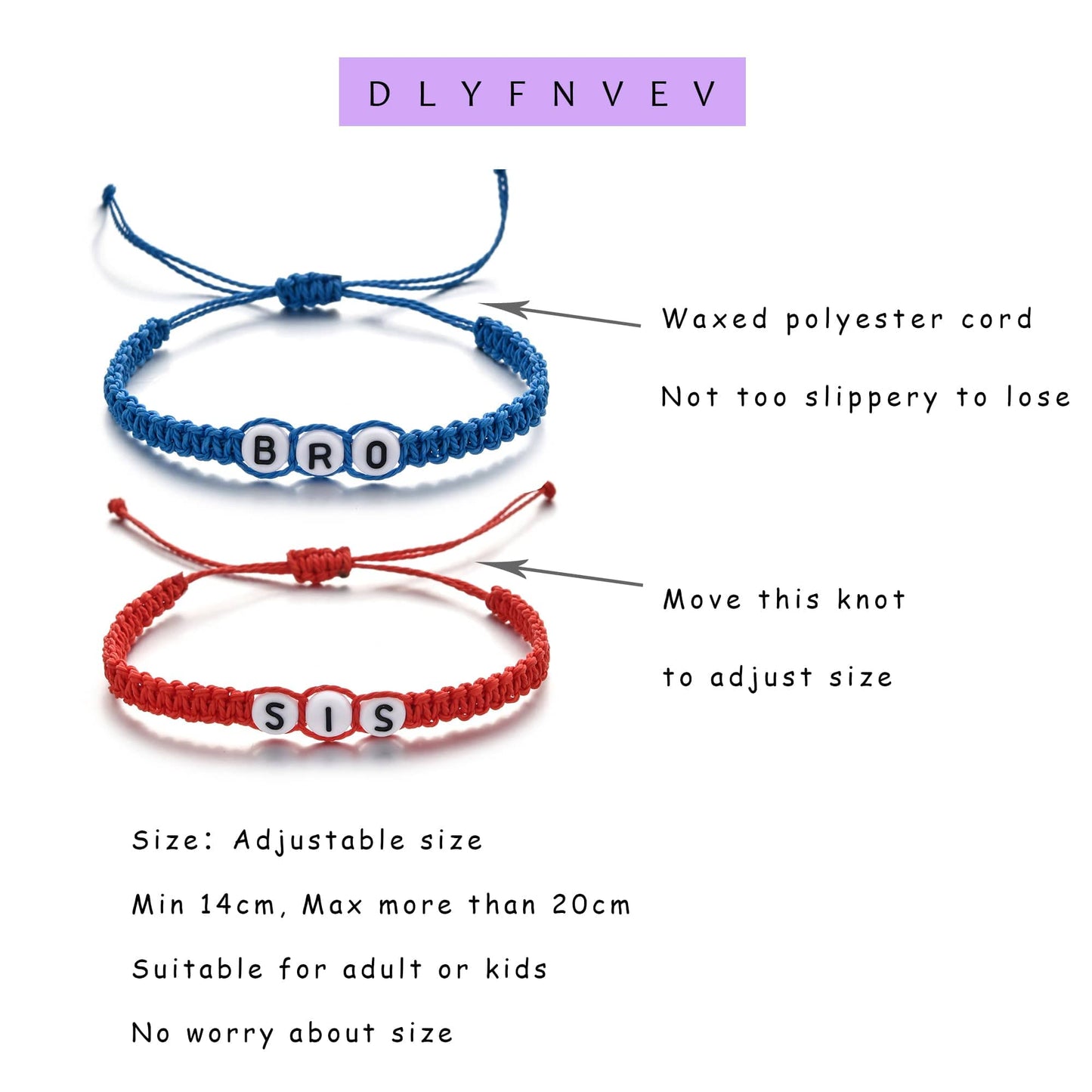 Fathers Day Birthday Christmas Dad Mom Brother Sister Bracelet Adjustable Handmade String Bracelet Gifts (Adjustable size - suitable for 14cm-20cm wrist length)