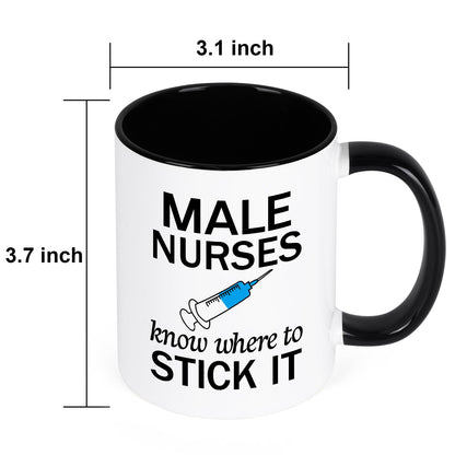 YHRJWN Nurse Gifts, Male Nurse Gifts, Nurses Week Appreciation Graduation Gift for Men Him, Funny Coffee Mug, 11 Oz