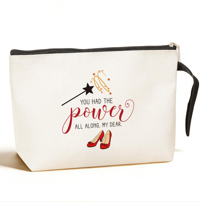 Jztco Inspirational Gifts for Women Her Wi-zard of OZ Gifts Ruby Fans Gift The Power Bag Encouragement Birthday Gifts for Women Her Girls Friend Sister You Had The Power All Along My Dear Makeup Bag