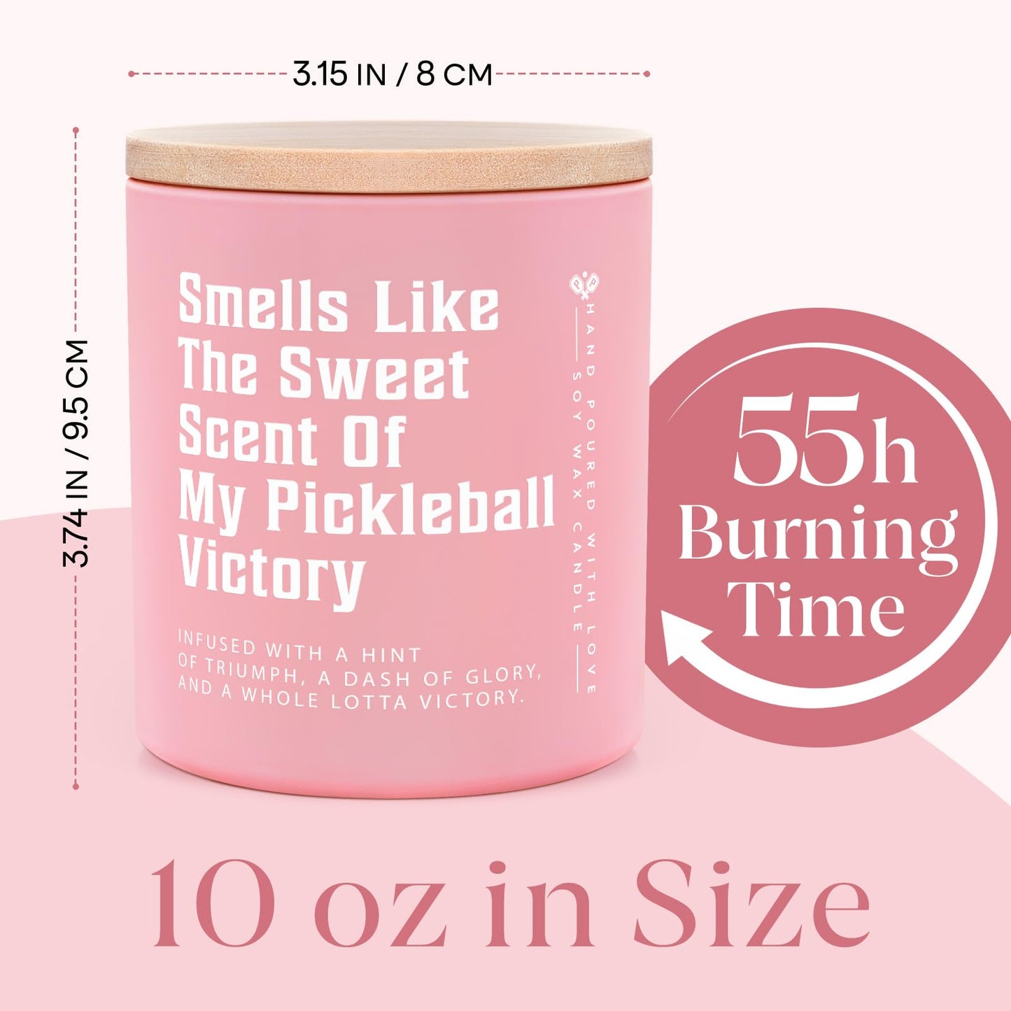 Pickleball Gifts for Women, Lavender Scented Candle,Cool Gifts for Pickleball Lovers/Girl/Coach/Player/Friend, Funny Pickleball-Themed Gift for Mothers Day Birthday, Pink Jar(10oz)