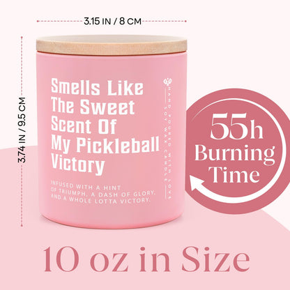 Pickleball Gifts for Women, Lavender Scented Candle,Cool Gifts for Pickleball Lovers/Girl/Coach/Player/Friend, Funny Pickleball-Themed Gift for Mothers Day Birthday, Pink Jar(10oz)