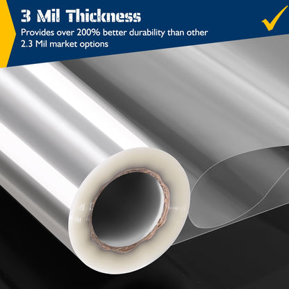 Vanhench 16 in×100 ft (1200") Clear Cellophane Wrap Roll 3Mil Thick for Gift Basket Treats Goodie Bag Bouquet Flower Wrapping, Clear Plastic Wrap for Mothers Day Birthday Gifts Wrapping