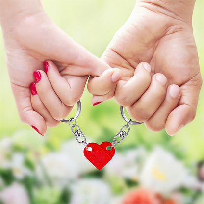 Couples Matching Stuff Gifts - Red Heart Keychain, Matching Couple Heart Keychains Decorations Christmas Valentines Day Gifts for Boyfriend Girlfriend