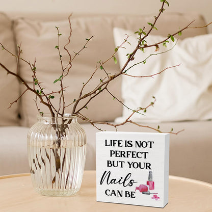 Nail Salon Decor Nail Tech Decor for Home Bedroom Office Desk Gifts for Manicurist Women Friends Nails Lovers 5 x 5 Inches