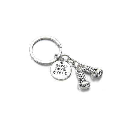 PHAETON 20PCS Never Give Up Boxing Keychain Boxing Gloves Charm Keyring Inspirational Gifts for Boxers Boxing Coach Boxing Keychain Fitness Gifts Boxer Fan GiftSport Lover