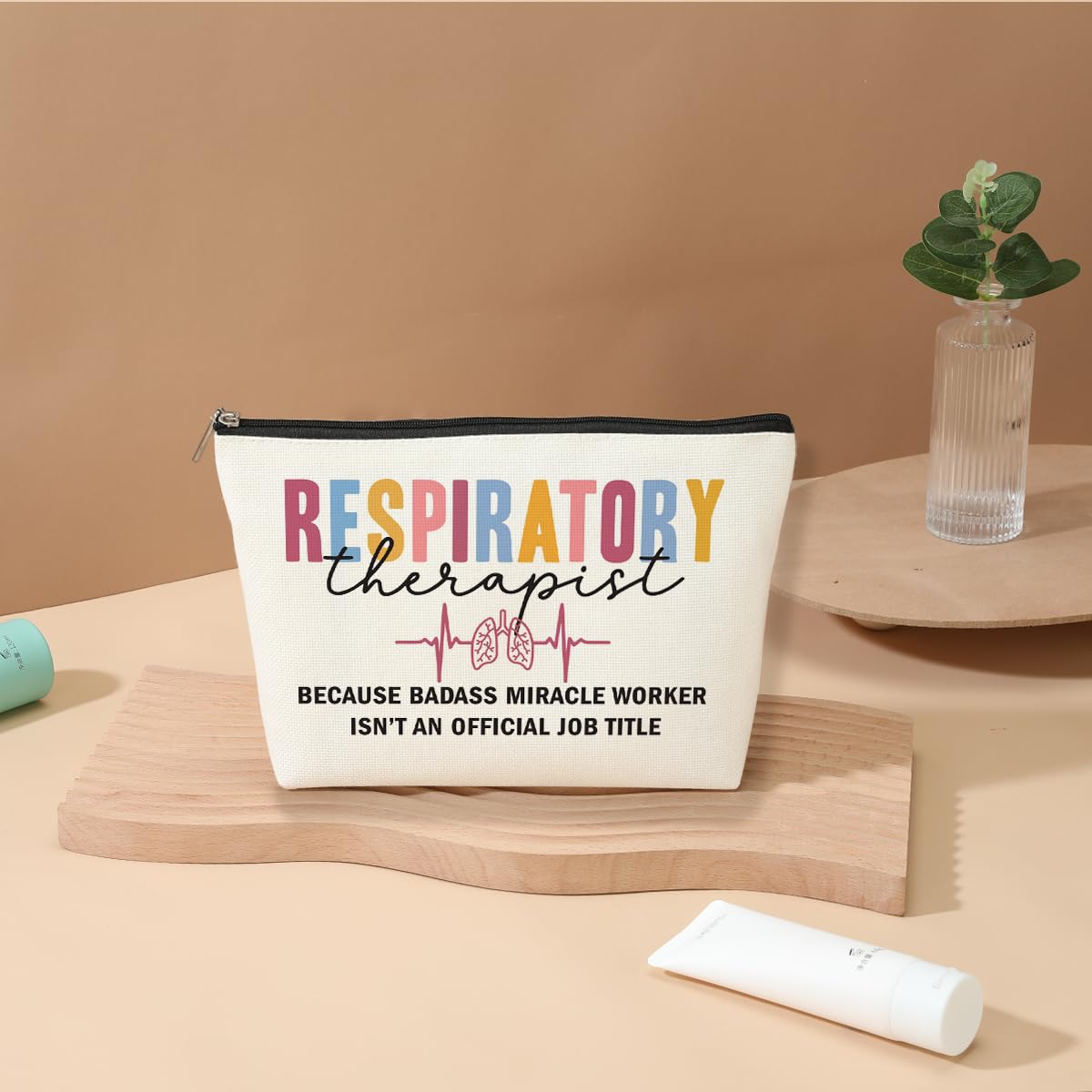 Funny Respiratory Therapist Cosmetic Bag Makeup Bag Respiratory Therapist Gifts RT Gift for Women Work Adult Humor Employee Pulmonology Nurse Coworker Graduation Birthday Christmas Thank You Gifts