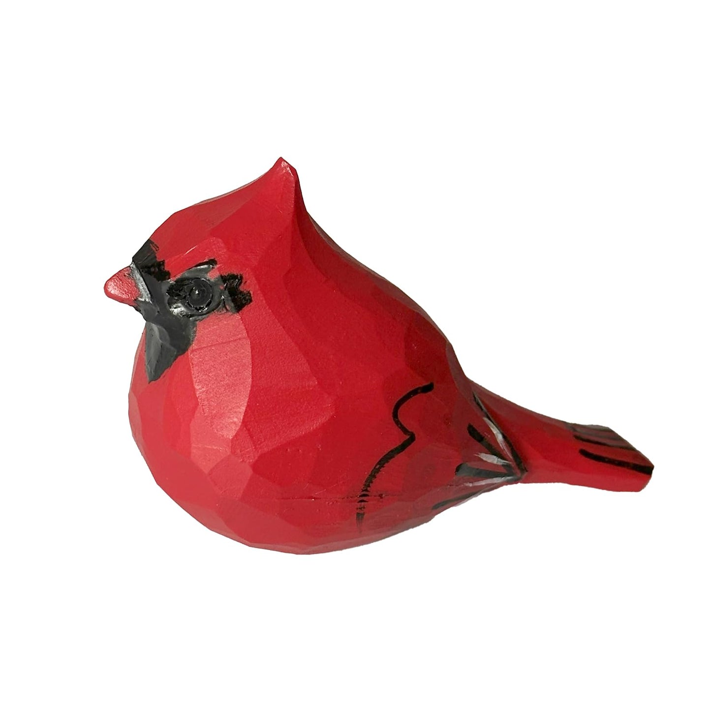 LWINGFLYER Small Carved Northern Cardinal Figurines, Handmade Female Cardinal 3.9inch Birds Craft Set, Cute Couple Birds Statues Home Decor Art Carving Work