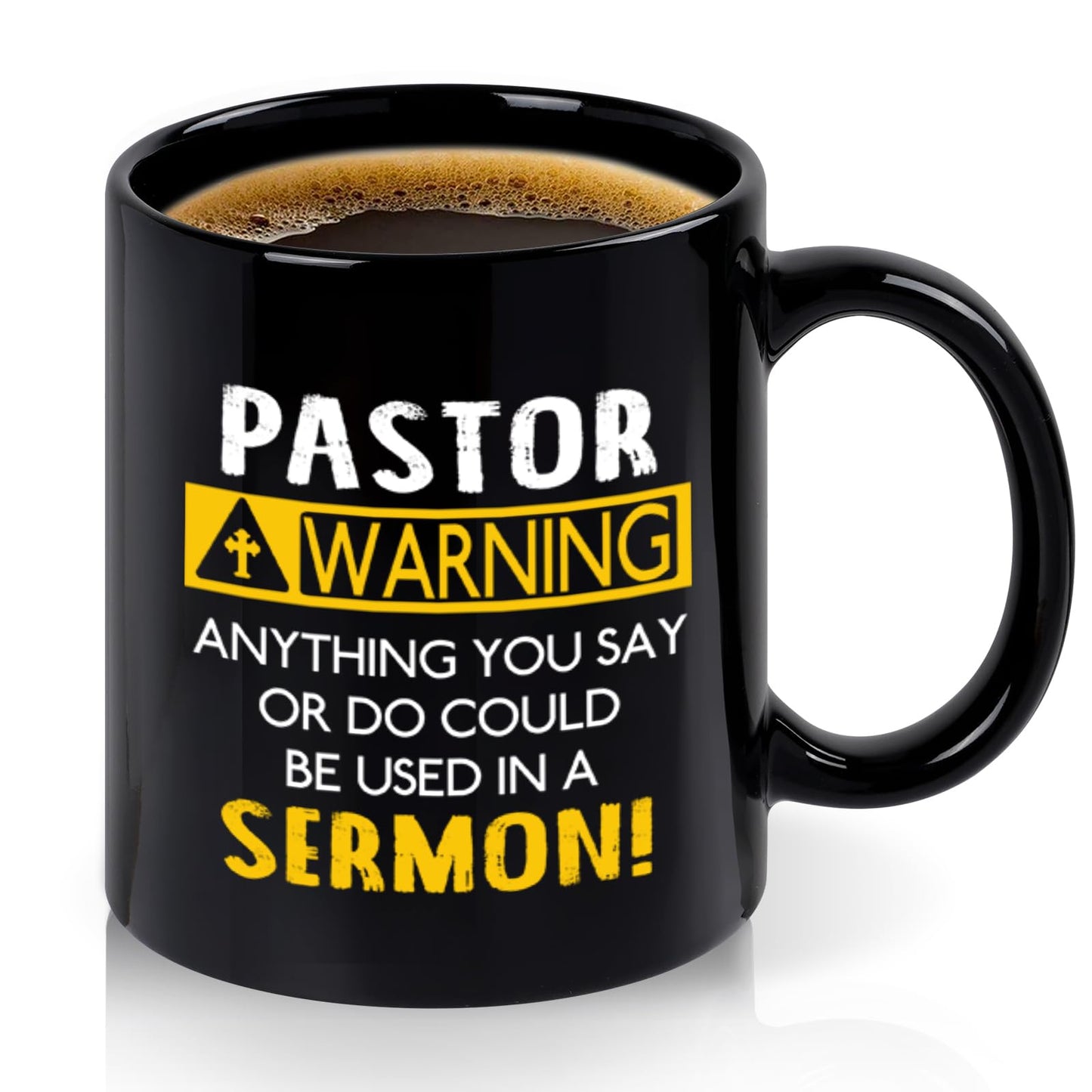 YHRJWN - Pastor Appreciation Mug, Religious Gifts for Men, Unique Christian Gifts for Birthday, Christmas - 11 Oz Black