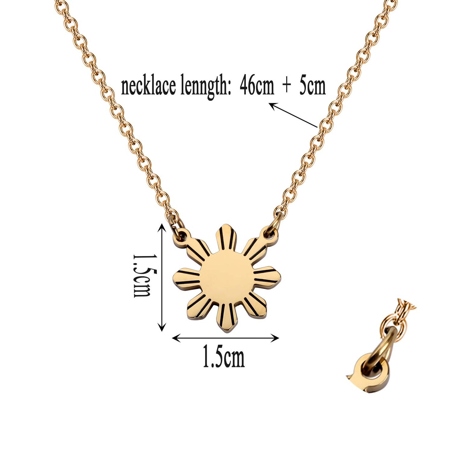 MYOSPARK Philippines Sun Necklace - Star Necklace Philippine Pride Jewelry Gift For Filipino