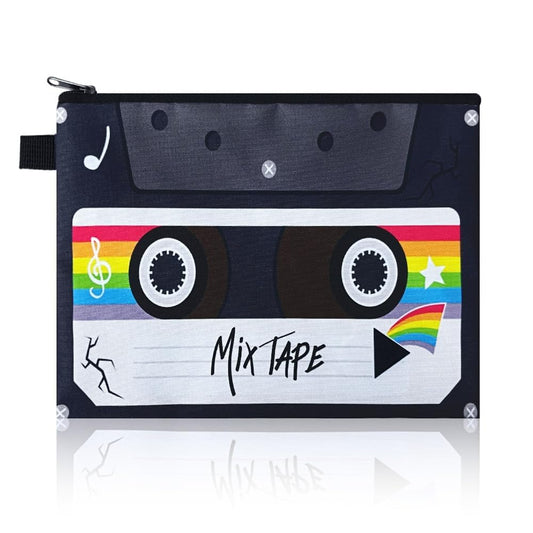 yaozeio Retro Cassette Makeup Bag Pouch for Women Men Music Themed Travel Pouch for Girls Boys Retro Lovers Music Festival Birthday Gifts for Friend Music Lovers Vintage Cosmetic Toiletry Bag