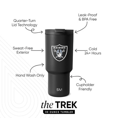 Simple Modern Officially Licensed NFL 30oz Tumbler with Flip Lid and Straws | Football Insulated Stainless Steel Cup | Gifts for Men Women | Trek Collection