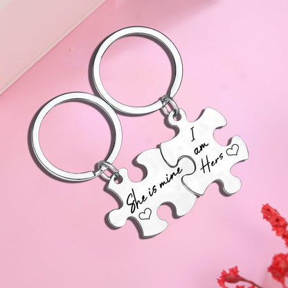 2 Pcs Lesbian Couples Keychain Set Anniversary Valentine's Day Gift For Lesbian Girlfriend Keychain For LGBT Birthday Gift