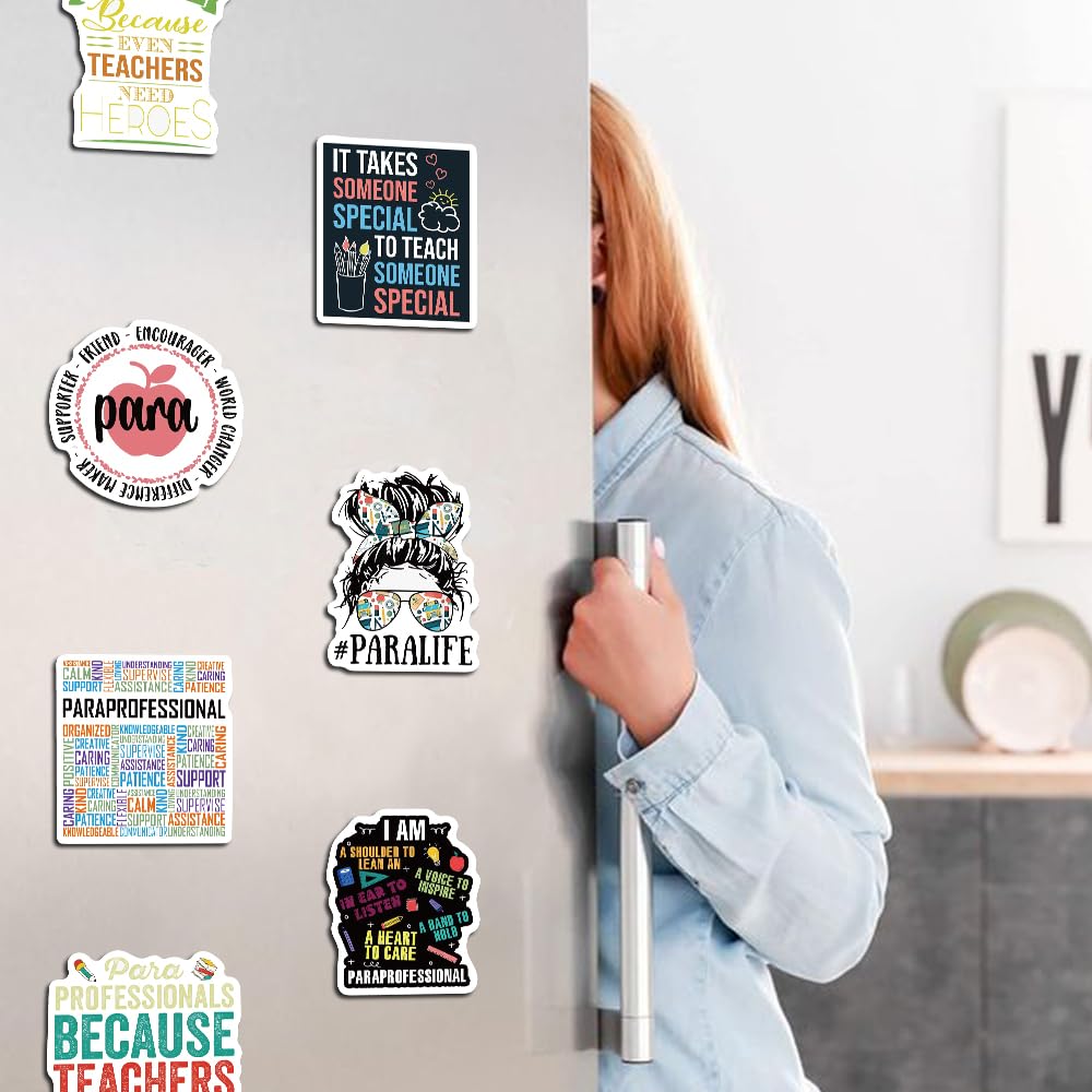50PCS Paraprofessional Stickers para Sticker Back to School Stickers Teacher Day Sticker Paraprofessional Appreciation Gifts Water Bottle Laptop