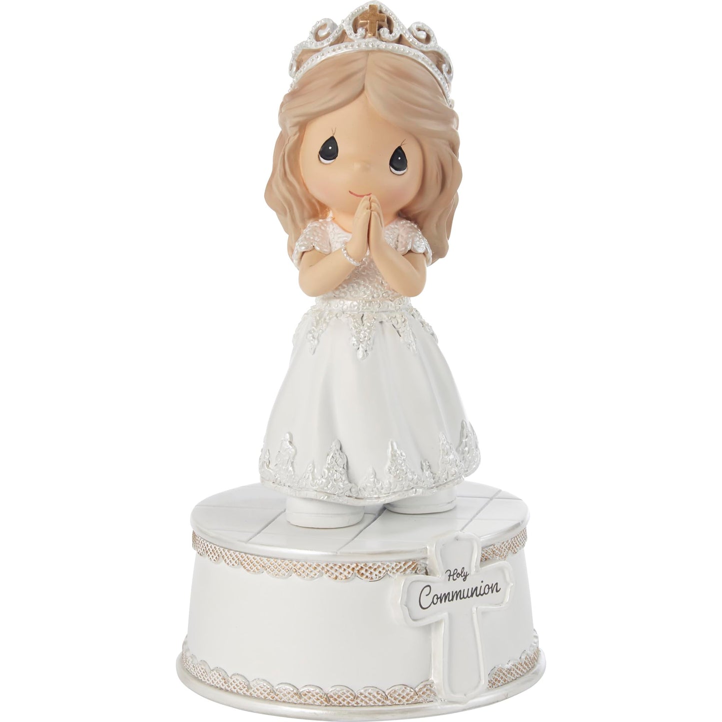 Precious Moments Holy Communion Girl Musical Figurine – Plays “The Lord’s Prayer” – First Communion Gift for Girls, Religious Keepsake for Catholic and Christian Faith