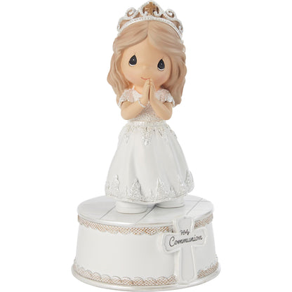 Precious Moments Holy Communion Girl Musical Figurine – Plays “The Lord’s Prayer” – First Communion Gift for Girls, Religious Keepsake for Catholic and Christian Faith