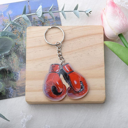 Boxing Gloves Keychain for Father‘s Day Gifts from Daughter Son Key Chain Charms for Boxing Enthusiasts