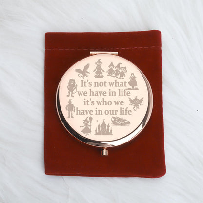 WUSUANED Wizard Inspired Makeup Mirror It’s Not What We Have in Life It’s Who We Have in Our Life Mirror Oz Friends Gift