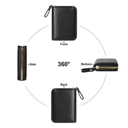 Credit Card Holder RFID Card Case Wallet, Small Accordion Zipper Card Case Holder, Card Organizer Case for Women Men