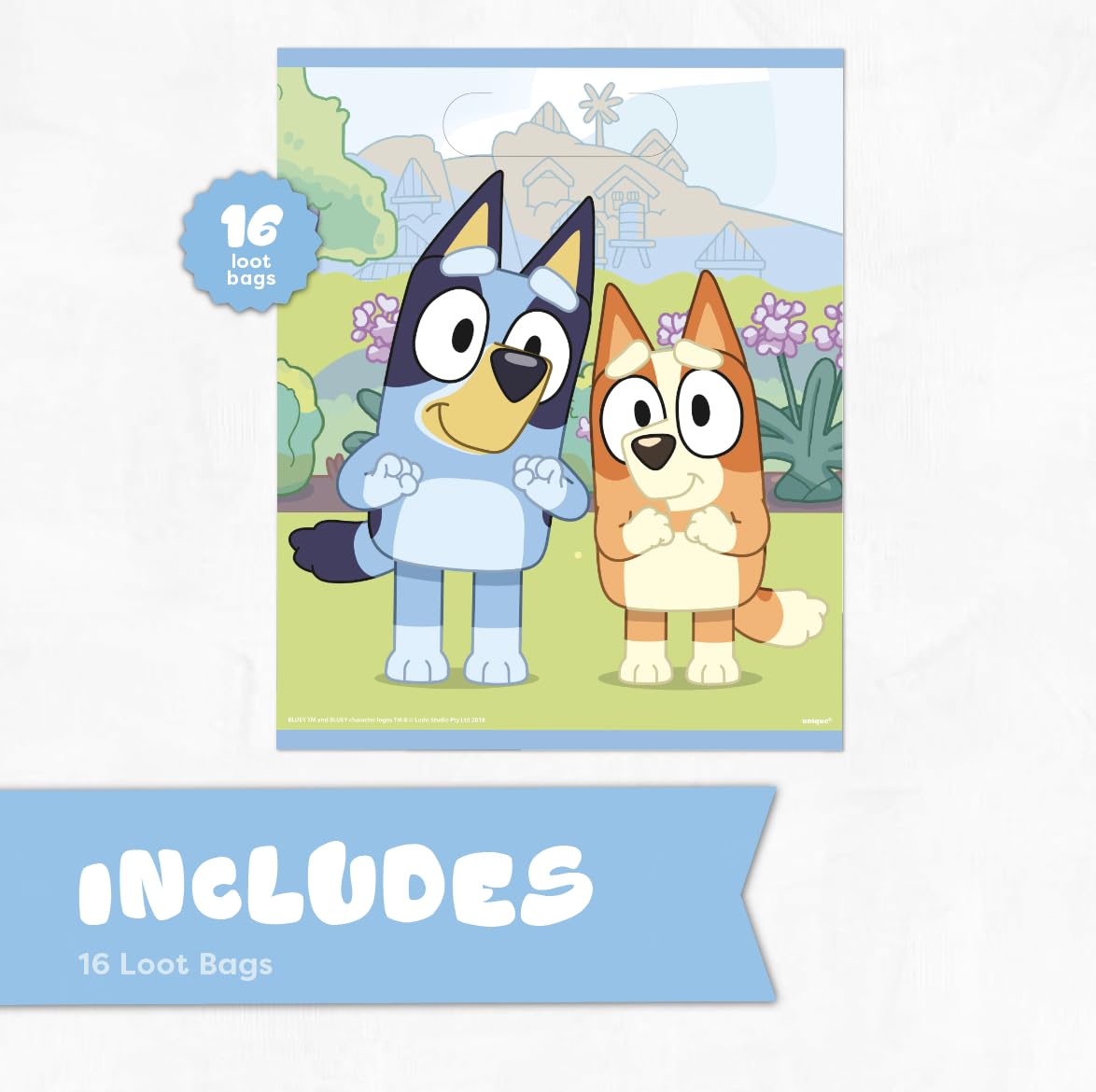 Unique Bluey Goodie Bags for Party Favors | 16 Pack | Bluey Birthday Decorations and Party Supplies