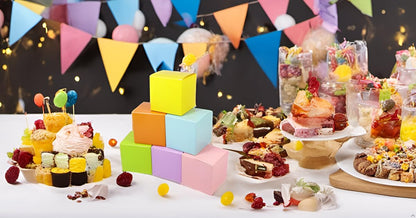 Oletx 24 Pcs Colorful Paper Gift Boxes, Small Candy Boxes Bulk, 3x3x3 inch Gift Box with Lids, Goodie Treat Boxes for Party Favors, Birthday Gifts, Wedding Gifts