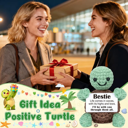 Xinezaa Friend Birthday Gifts for Bestie, Crochet Turtle, Friendship Long Distance Mothers Day Graduation Gifts for Women Girls Her Bestie Best Friend BFF Work Besties