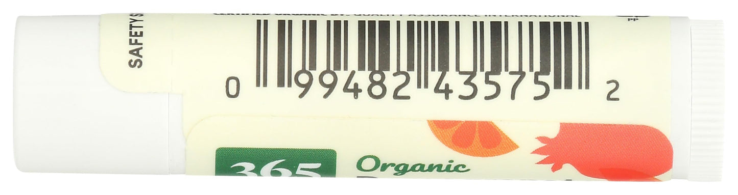 365 by Whole Foods Market, Organic Flavored Lip Balm, Pomegranate Orange, 0.15 Ounce