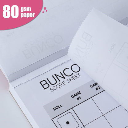 Bunco Score Sheets: 100 Single Side Large Print Score Sheets with Perforation, Perfect Addition to Your Bunco Game Kit and Bunco Party Supplies