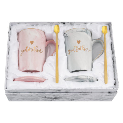YHRJWN - Godparents Proposal Gift, Godmother Godfather Coffee Mug, God Parents Presents Gifts from Godchild, Godparents Gifts for Birthday Christmas Anniversary Pregnancy Baptism14 Oz with Gift Box