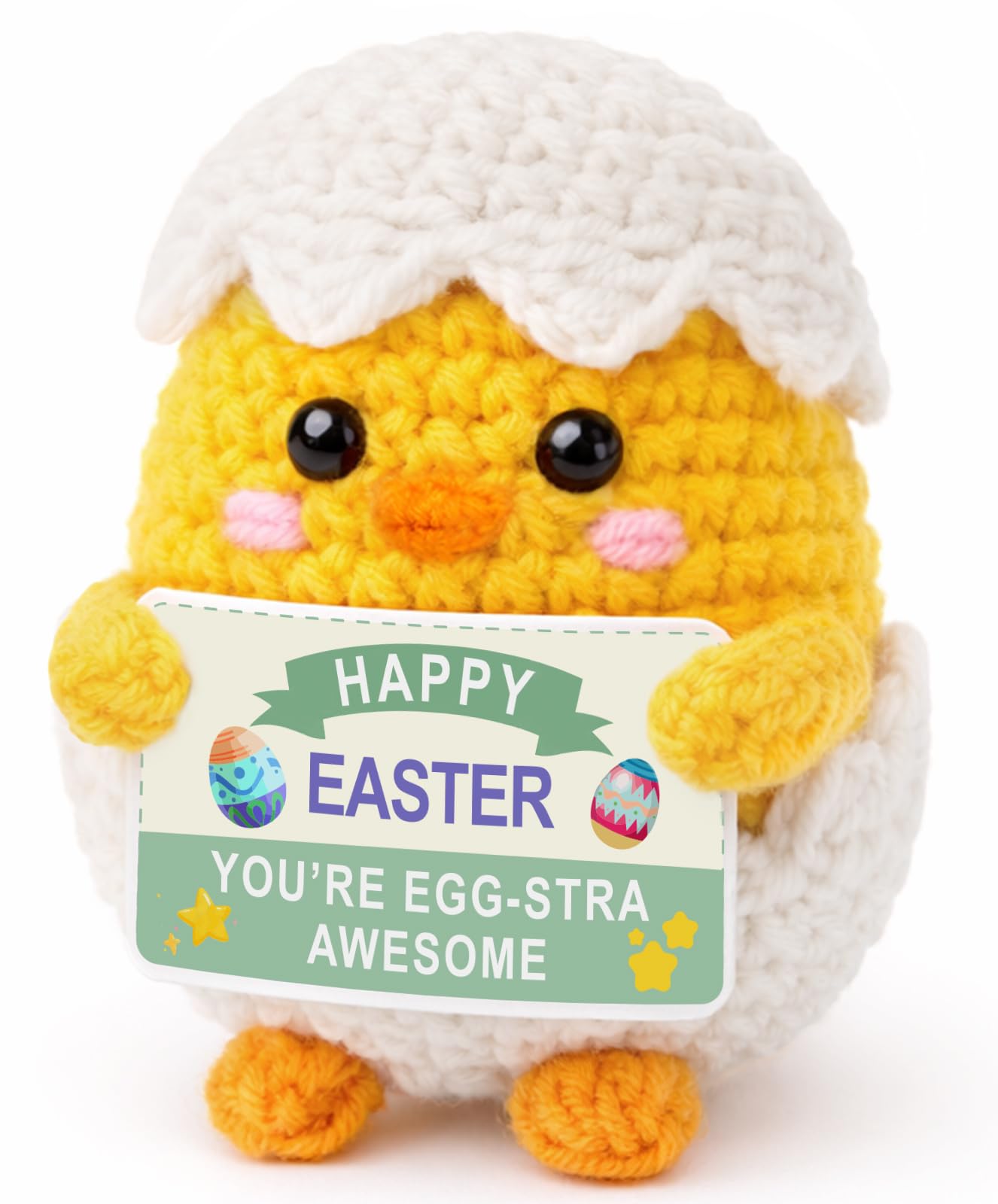 Easter Basket Stuffers for Teens Kids, Easter Gifts Crochet Spring Egg & Chick Plush, Jesus Christian Non Candy Egg Fillers Toy for Boys & Girls 8-12, 6-8, Tweens 10-12 Year Old