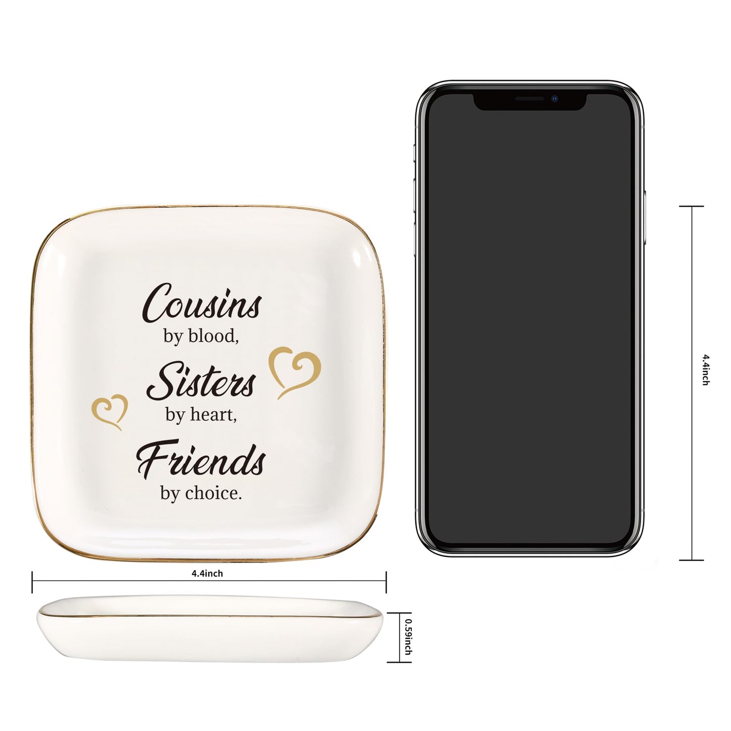 Ring Dish Jewelry Tray for Friend Mom Sister Maid of Honor,Birthday Mother's Day Christmas Gifts