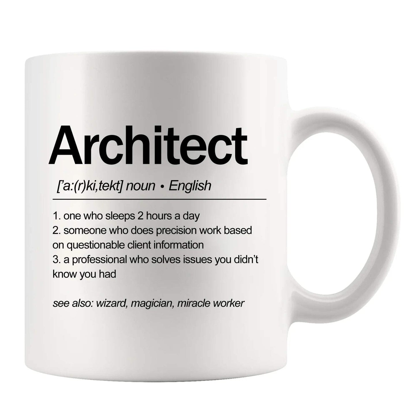 Architect Definition Architect Gifts For Men Women Architecture Gifts Ceramic Mug 11 oz White Novelty Drinkware 11 oz