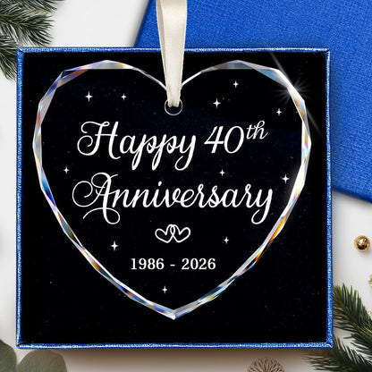 BSQUIELE 40th Anniversary Ornament - Gift for 40th Anniversary - Ruby Anniversary - 40th Wedding Ornament - 40 Year of Marriage Gifts for Couple 2026 - Valentine, Birthday Gift for Husband Wife