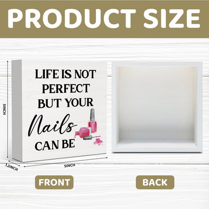 Nail Salon Decor Nail Tech Decor for Home Bedroom Office Desk Gifts for Manicurist Women Friends Nails Lovers 5 x 5 Inches