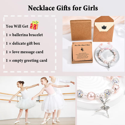 Dance Recital Gifts for Girls, Ballet Dancer Ballerina Bracelet Jewelry for Daughter Granddaughter Niece Friends Dance Team