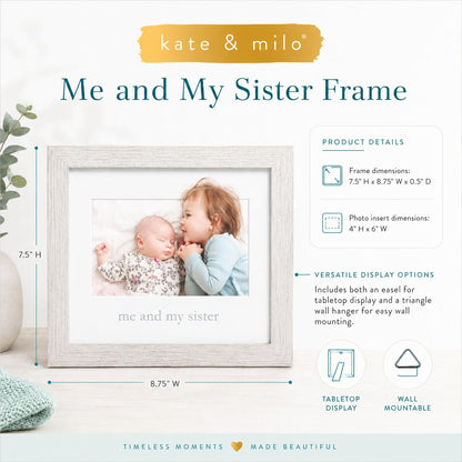 Kate & Milo Rustic Me & My Sister Frame, Sibling Keepsake, Ideal Little or Big Sister Gift, Gender Neutral Nursery Decor