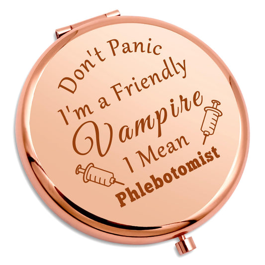 Funny Phlebotomist Gifts Nurses Gifts for Technician Hematologist Compact Makeup Mirror Christmas Appreciation Gifts Phlebotomy Technician Gift Folding Makeup Mirror Phlebotomist Graduation Gifts