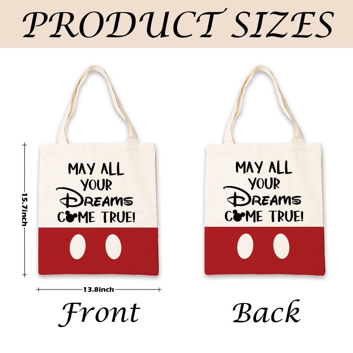 Inspiring Cute Canvas Tote Bag, Reusable, Suitable For Friendship Gifts, Leisure Vacation, Shopping, Work