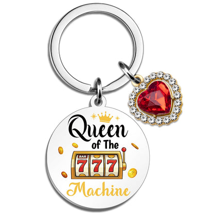 Gambling Gifts for Gambler Slot Machine Keychain Casino Gifts for Women Casino Lovers Gambling Keychain Queen of The Slot Machine Gift Good Luck Gift