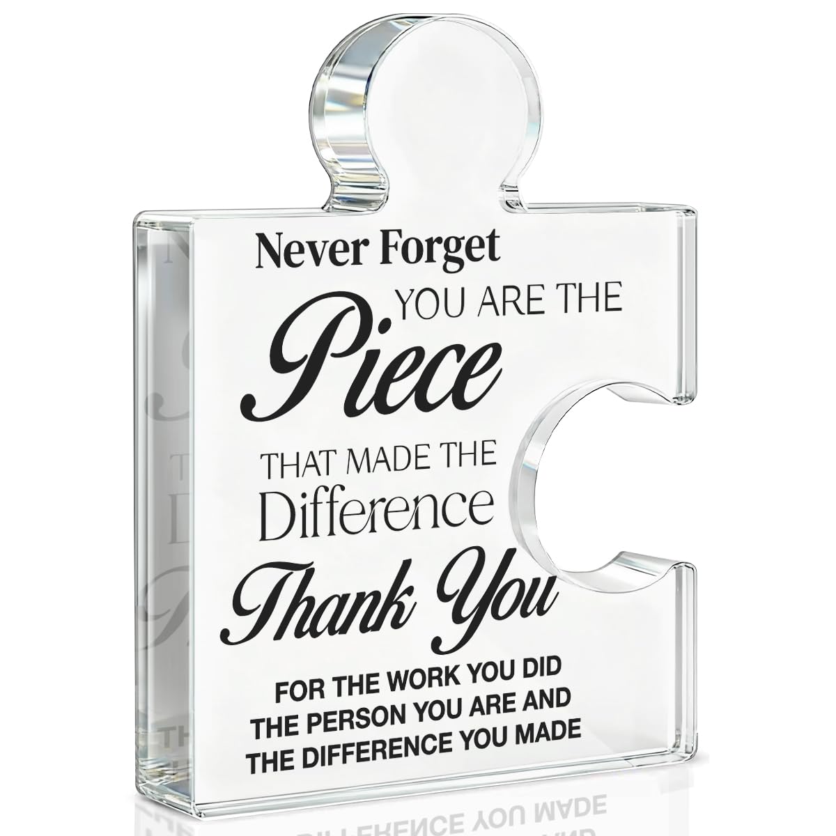 Thank You Appreciation Gifts for Coworkers, Retirement Goodbye Gift for Coworkers Colleagues Employees, Never Forget You Are the Piece That Made the Difference Acrylic Puzzle Piece Plaque Office Decor