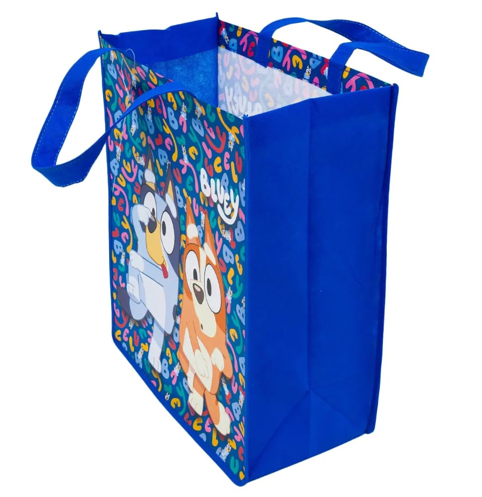 Disney Bluey Reusable Shopping Tote Bags, 16 Inch, Multi-Pack