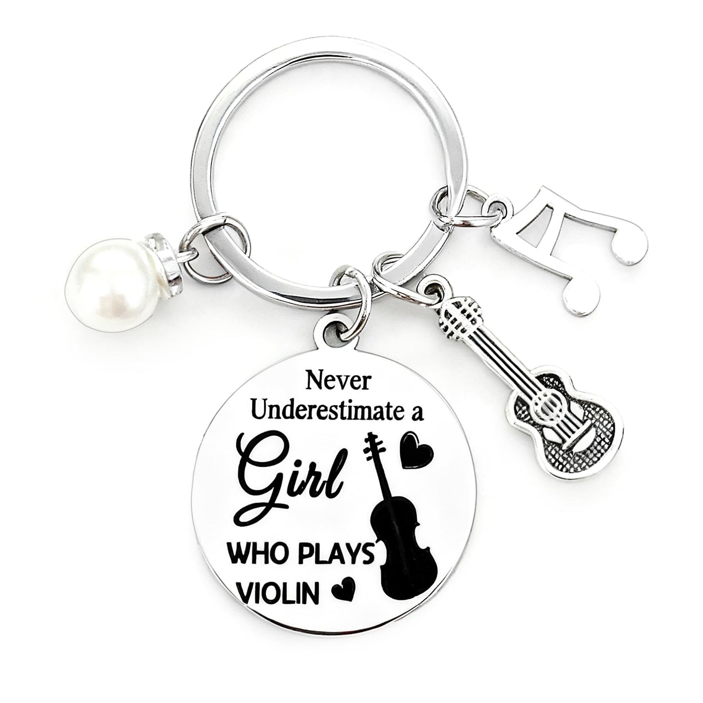 Violin Lover Gifts Violinists Keychain for Christmas Graduation Birthday Thank You Gifts for Violin Teacher Inspirational Keyring for Music Player Women Girl Students Musical Instrument Jewelry