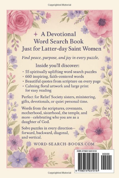 LDS Women’s Word Search: Faith, Grace & Gathering Edition: A Faith-Based Puzzle Book with Scriptures, Large Print & Inspiring Gospel Themes | 6 x 9 ... for relaxing and to focus the mind and heart.