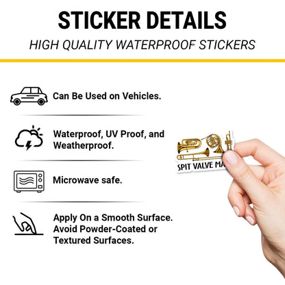 3Pcs Spit Valve Mafia Sticker Brass Player Trumpet Trombone Tuba Gift Spit Valve Mafia Stickers Musician Trumpet Trombone Horn Euphonium Tuba Car Decal for Laptop Water Bottle Toolbox Case (S1, 3")