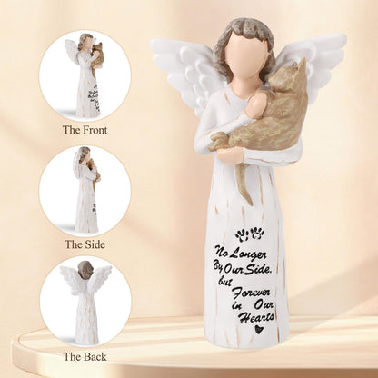 Cat Memorial Gifts, Angel Figurine Statue for Cat Lovers in Memory of Their Beloved Cat (Light Brown Angel Cat)