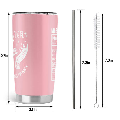 Massage Therapist Gifts for Women, Massage Therapy Awareness Week Gifts, 20oz Stainless Steel Tumbler with Lid Straw