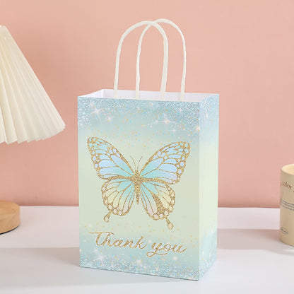 piqiya 24pcs Butterfly Birthday Goodie Bags,Party Favor Gift Bags,Colorful Gift Bag for Baby Shower, Wedding