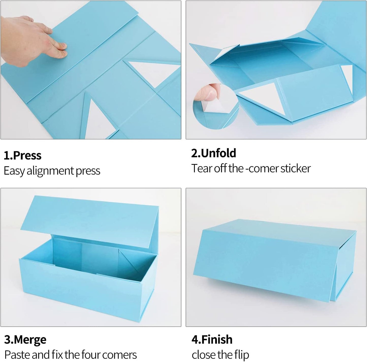 Blue Gift Box 10" x 6" x 3" with Magnetic Closure Lid Gifts Boxe for Presents,Bridesmaid Gifts Boxes,Cute Box,Birthday Gift Boxe,Luxury for Gifts Packaging, Magnetic Gift Box for Wrapping Gifts (Blue)