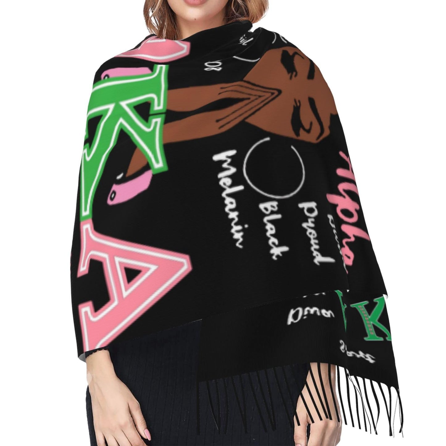 Scarf Sorority Gifts For Women Shawl Cashmere Long Large Warm With Tassel